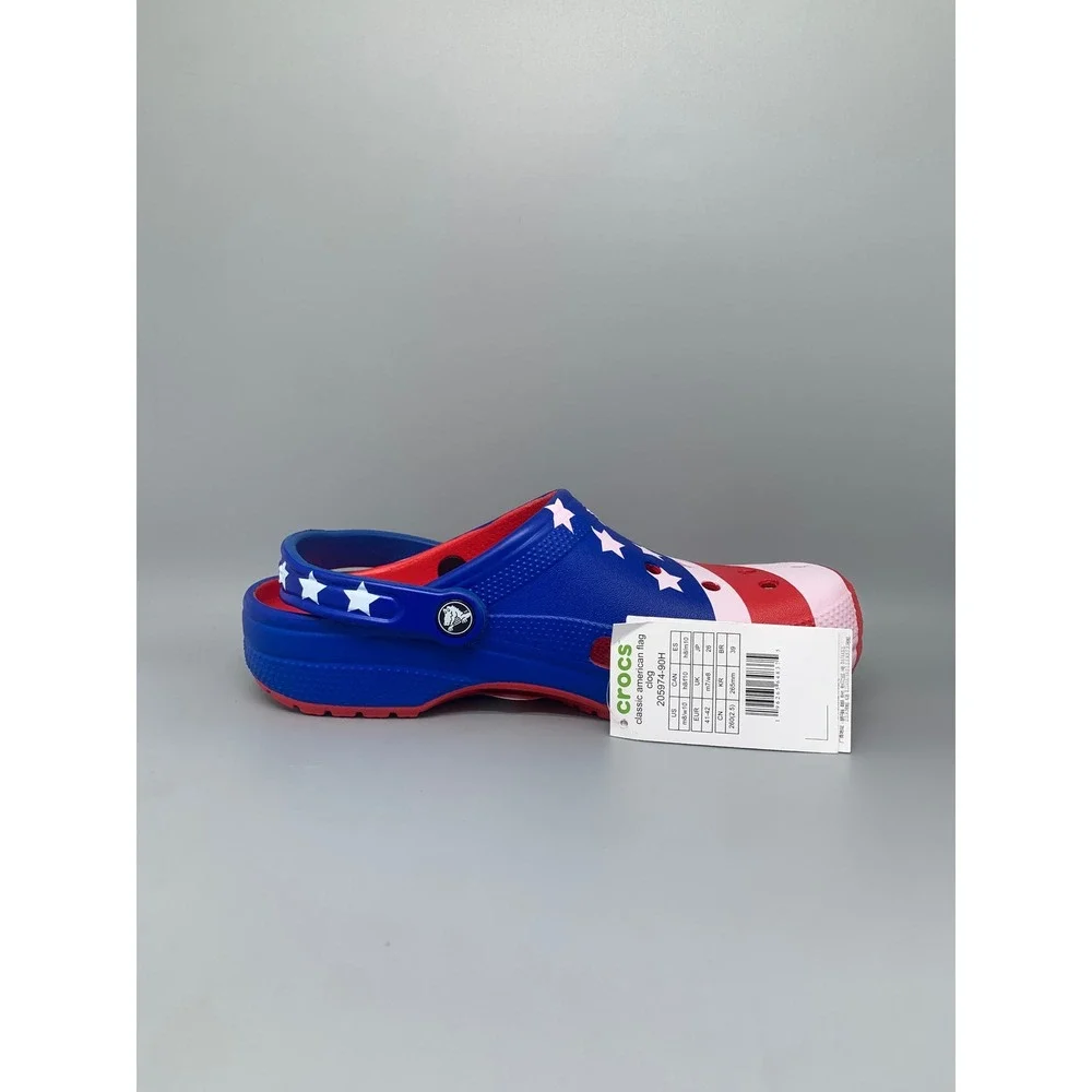 Crocs Classic American Flag Clogs 205974-90H Men's Sz 8 NEW